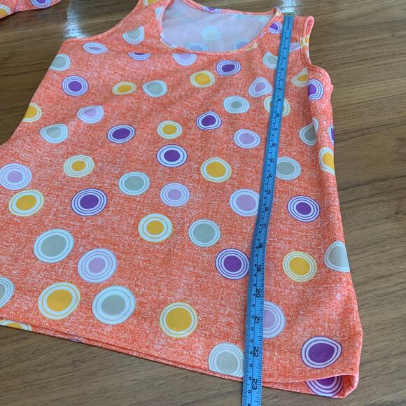 Vintage 70s Shirt Set Small Polka Dot Tank Button Down Long Sleeve Pastel - Picture 15 of 16